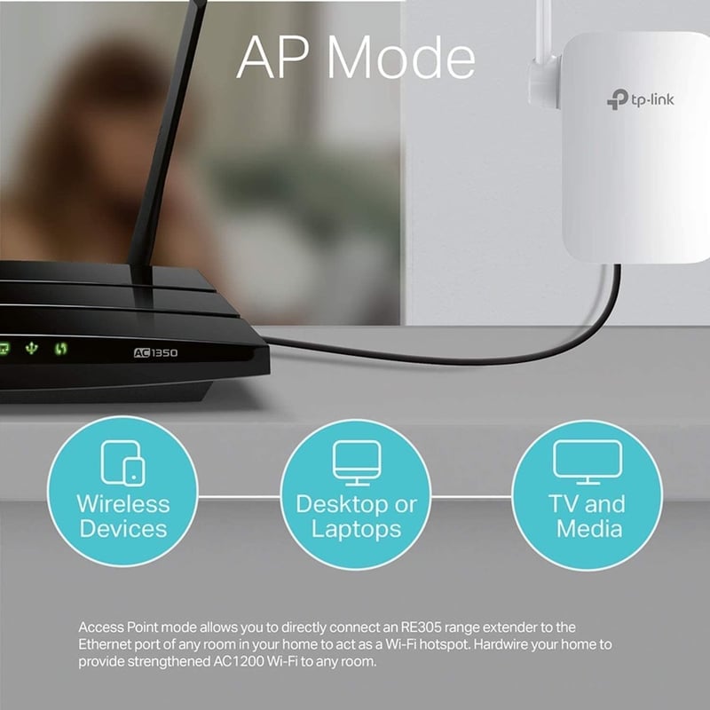 TP-Link RE305 - Dual Band IEEE 802.11ac 1.17 Gbit/s Wireless Range Extender - Thumbnail 3