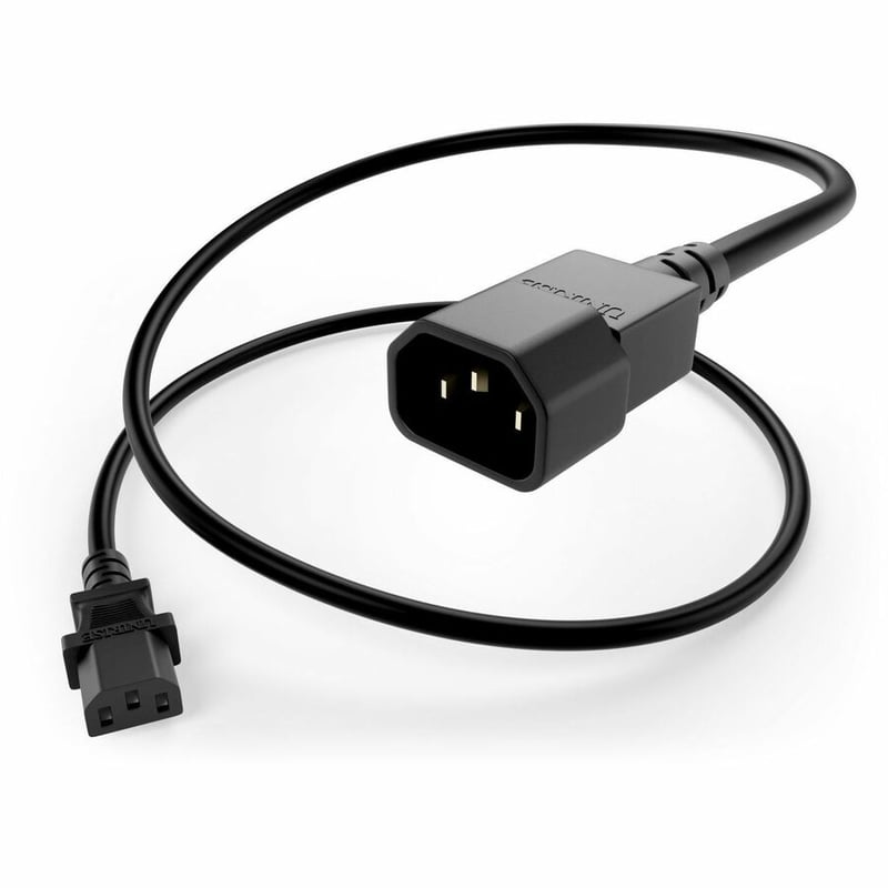 POWER CORD C13 TO C14, 13A, 10FT, BLACK, IEC C13 TO IEC C14 EXTENSION CABLE, RAT - Thumbnail 3