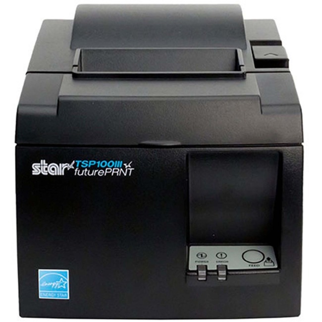 Star Micronics TSP143IIIU GRY US Direct Thermal Printer - Monochrome - Gray - Desktop - Receipt Print - 2.83" Print Width - 0.5 Second Mono - 203 dpi - Receipt - 3.15" Label Width - USB and Lightning - NO BLUETOOTH - Thumbnail 1