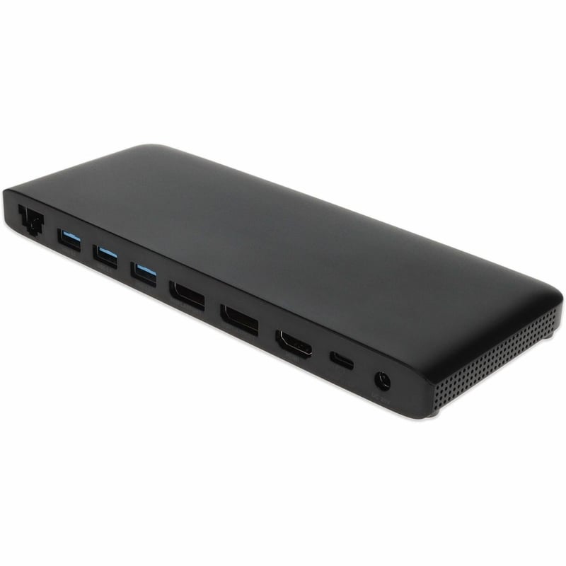 AddOn USB C 3.1, 4x USB A 3.0, 2x Displayport, 1x HDMI, SD Card Slot, with Audio and Ethernet, Black Docking Station - Thumbnail 1