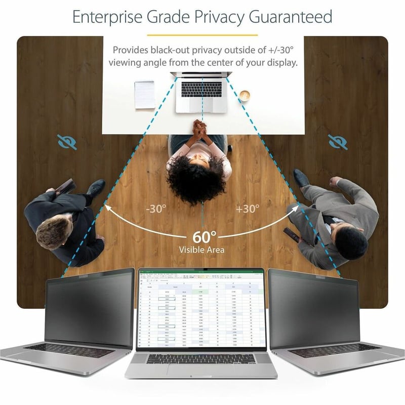 StarTech.com 14-inch MacBook Pro 21/23 Laptop Privacy Screen, Anti-Glare Privacy Filter w/51% Blue Light Reduction, Matte/Glossy Sides - Thumbnail 2