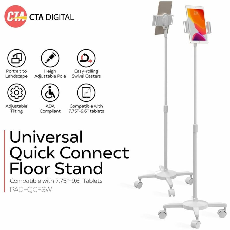 CTA Digital Universal Quick Connect Floor Stand (White) - Thumbnail 2