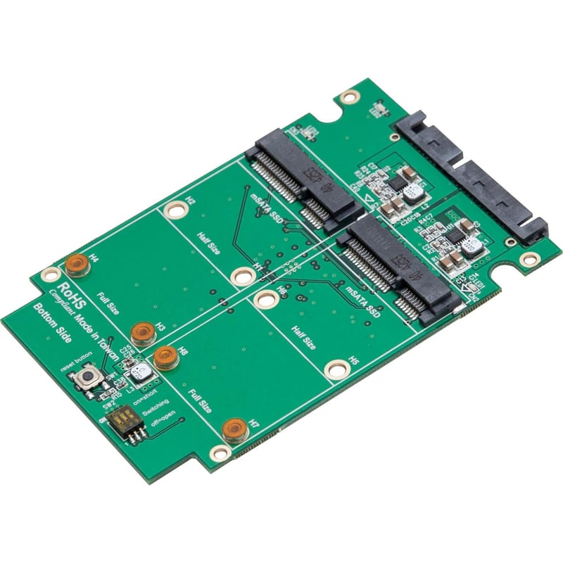 SYBA Dual mSATA SSD to SATA III RAID Enclosure with Complete Screw Set - Thumbnail 1