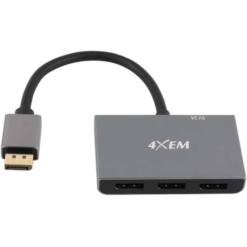 4XEM 3-Port DisplayPort to DisplayPort 8K Dual 4K Multi-Monitor Hub - Thumbnail 1