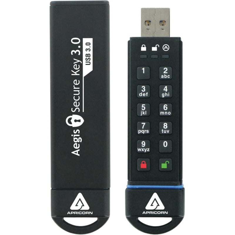 Apricorn 16GB Aegis Secure Key USB 3.0 Flash Drive - Thumbnail 4