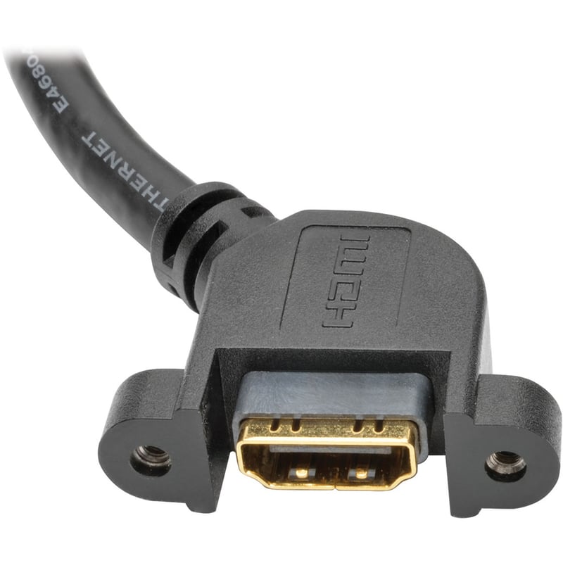 Eaton Tripp Lite Series High-Speed HDMI Cable with Ethernet, Digital Video with Audio (M/F), Panel Mount, 3 ft. (0.91 m) - Thumbnail 2