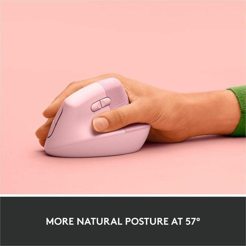 Logitech Lift Vertical Ergonomic Mouse (Rose) - Thumbnail 3