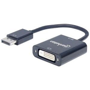 DISPLAYPORT 1.2A MALE TO DVI-D FEMALE, ACTIVE, 23 CM (9 IN.), BLACK - Thumbnail 1