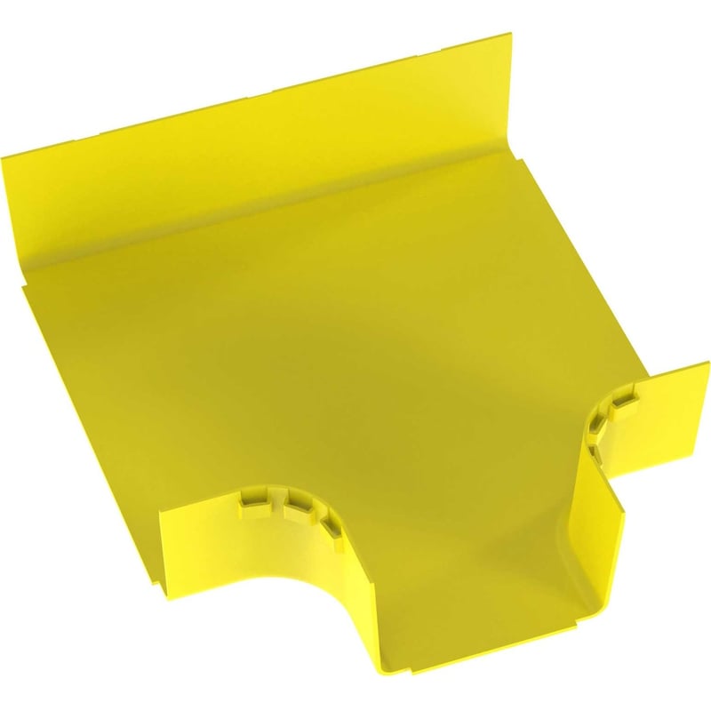 Panduit FiberRunner Horizontal Tee, 90, 12x4, Yellow - Thumbnail 1