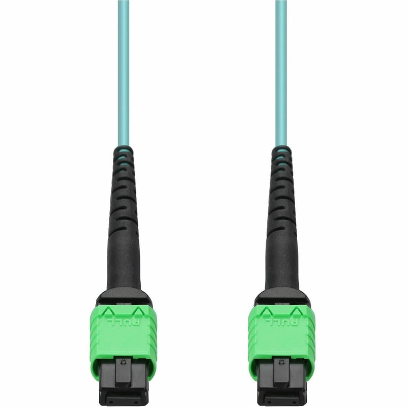 AddOn 3m MPO/APC to MPO/APC Aqua OM4 OFNR (Riser-Rated) 16-Strand Fiber Patch Cable - Thumbnail 1