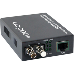 AddOn 10/100/1000Base-TX(RJ-45) to 1000Base-BXU(ST) BiDi SMF 1310nm/1550nm 20km Media Converter - Thumbnail 1