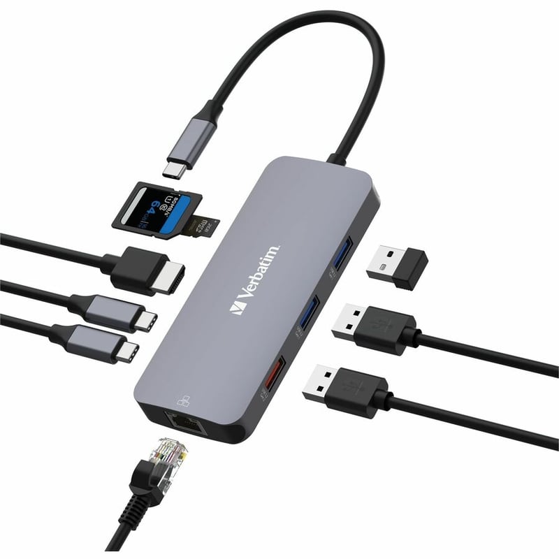 Verbatim USB-C Pro Multiport Hub CMH 09 - 9 Ports - Thumbnail 5