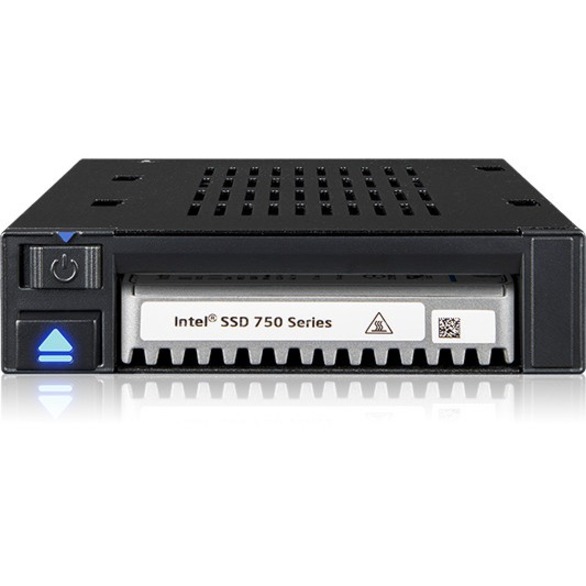 Icy Dock FlexiDOCK MB021VP-B Drive Enclosure for 3.5" U.2, PCI Express NVMe - SFF-8654 SlimSAS Host Interface Internal - Black