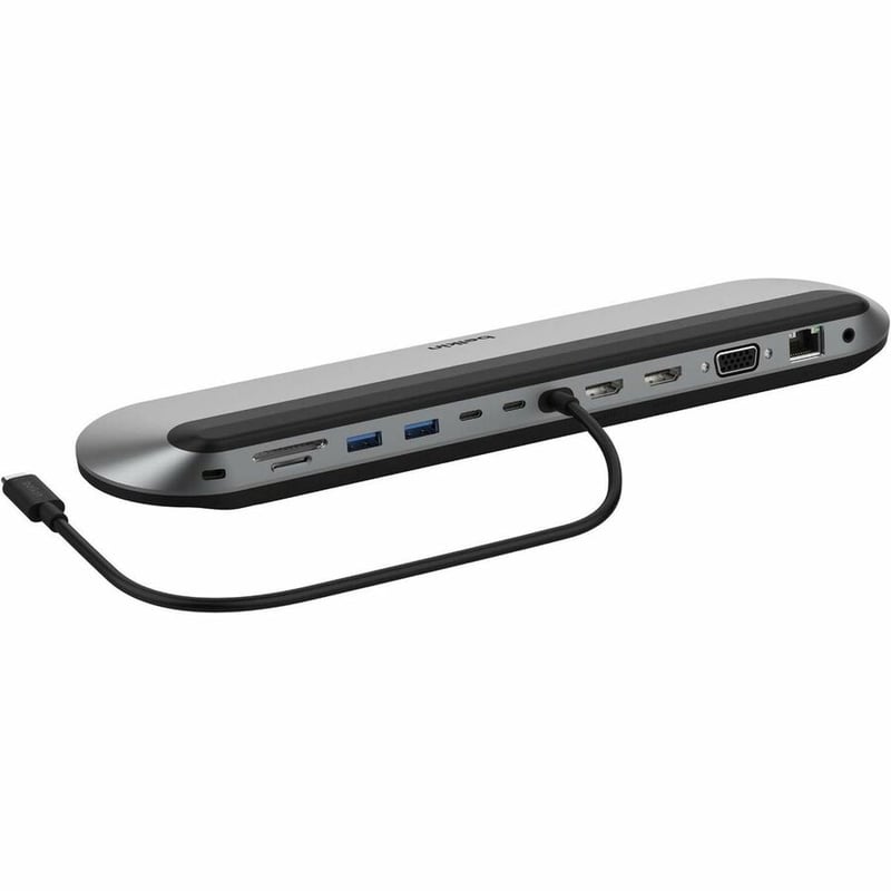 Belkin 11-in-1 Universal USB-C Docking Station - USB 3.2 - 10 Gbps - 100W - 2xHDMI, 1xVGA, 2xUSB-A, 1xUSB-C - Grey - Thumbnail 4