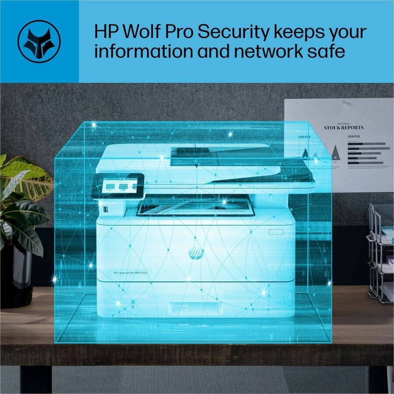 HP LaserJet Pro 4101fdw Wireless Laser Multifunction Printer - Monochrome - Thumbnail 4
