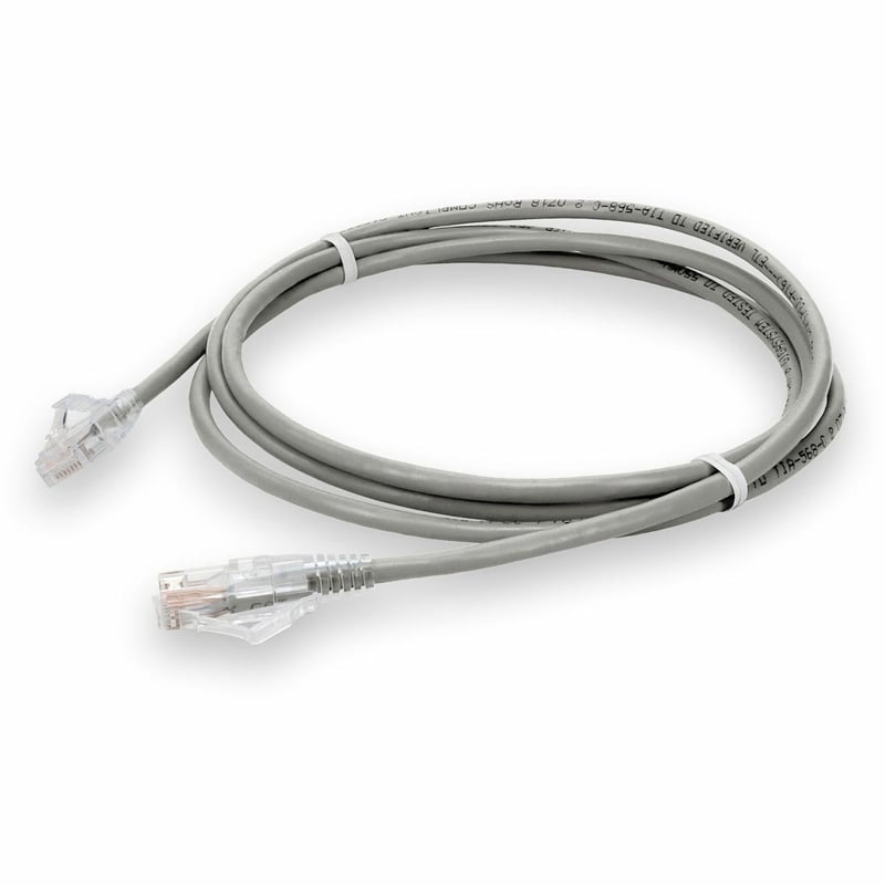 AddOn 0.5m Gray CAT 6 Plenum-Rated Ethernet Cable Snagless Bubble Boot RJ-45 M/M - Thumbnail 1
