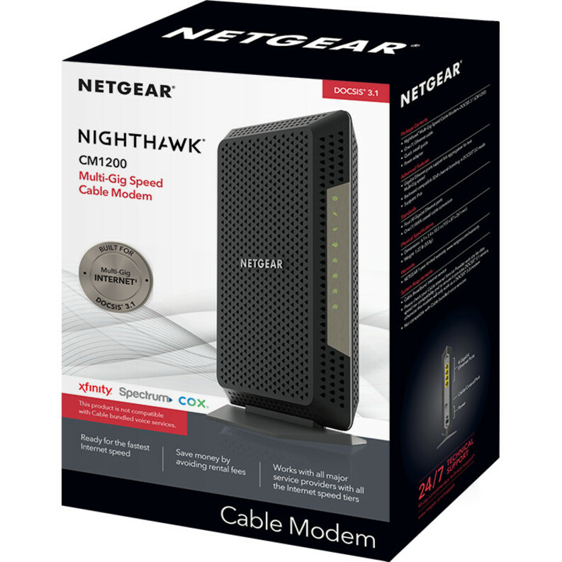 NETGEAR Nighthawk DOCSIS 3.1 WiFi 32x8 Cable Modem, CM1200 - Thumbnail 3