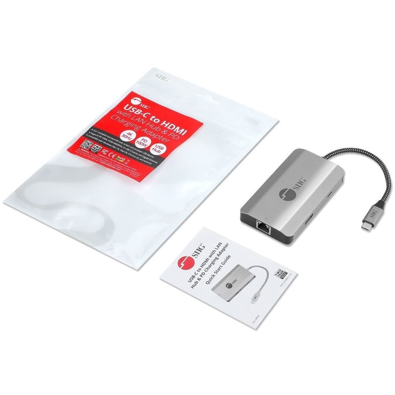 SIIG USB-C to HDMI with LAN Hub & PD 100W Adapter - Thumbnail 2