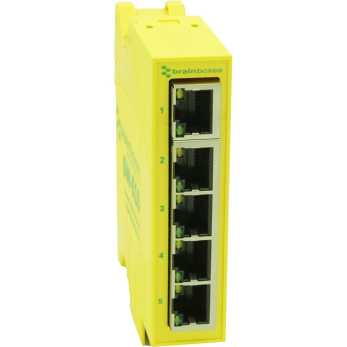 Brainboxes Compact Industrial 5 Port Gigabit Ethernet Switch DIN Rail Mountable - Thumbnail 3