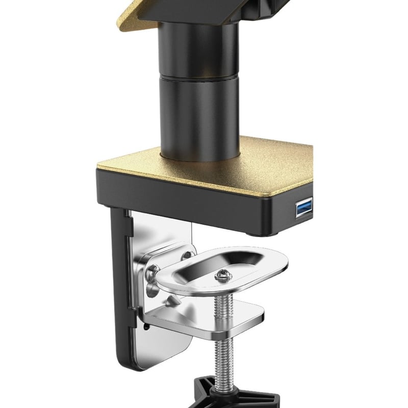 CTA Digital Gas Spring Monitor Arm with 2 USB Ports (Gold) - Thumbnail 4