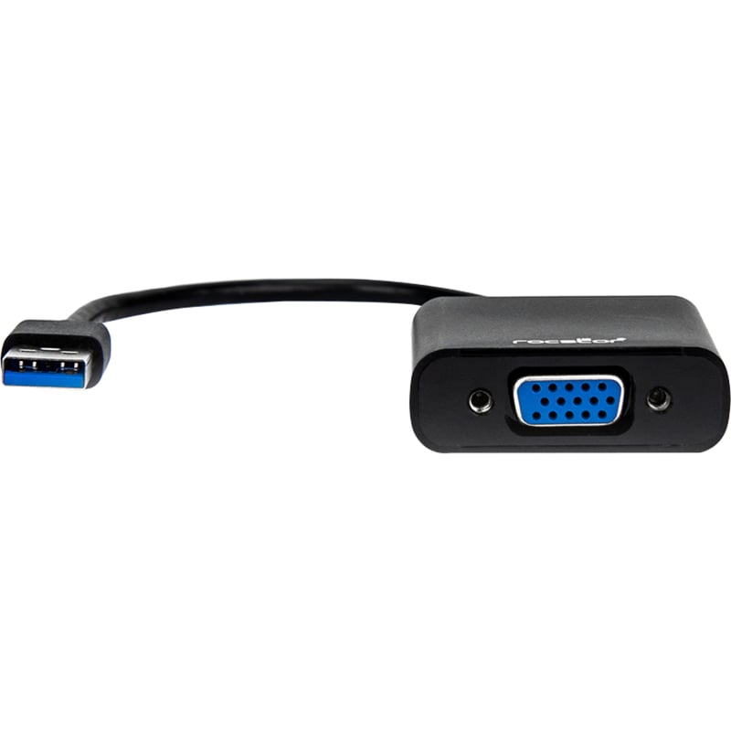 Rocstor Premium USB to VGA Adapter - USB 3.0 to VGA External USB Video Graphics Adapter for PC - Resolutions up to 1920x1200 1080p- 1x USB 3.0 Type A Male, 1 x VGA Female - 6" - Black - Compatible with PC USB GRAPHICS CARD - Thumbnail 3