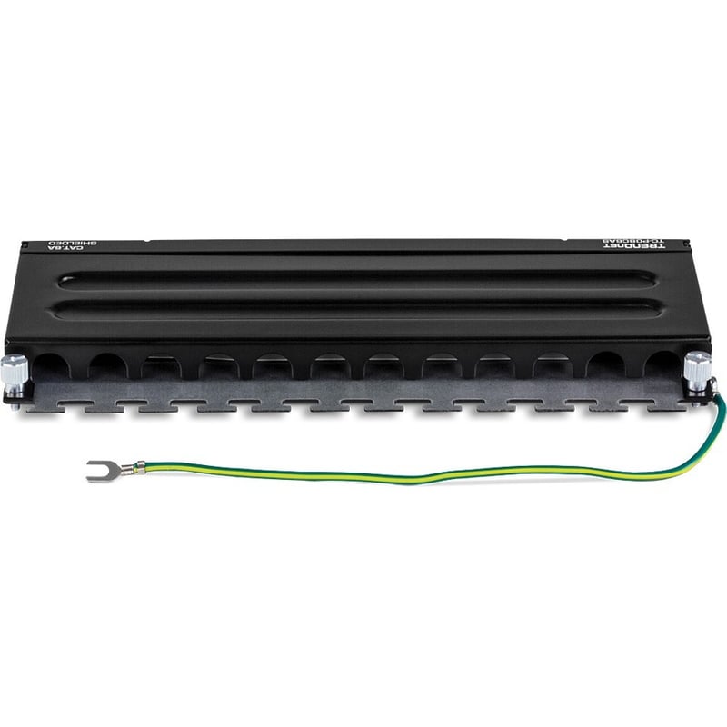 TRENDnet 8-Port Cat6A Shielded Patch Panel, Wall Mount Ready, 10G Ready, Cat5e,Cat6,Cat6A Compatible, Metal Housing, Color-Coded Labeling for T568A & T568B Wiring, Cable Management, Black, TC-P08C6AS - Thumbnail 3