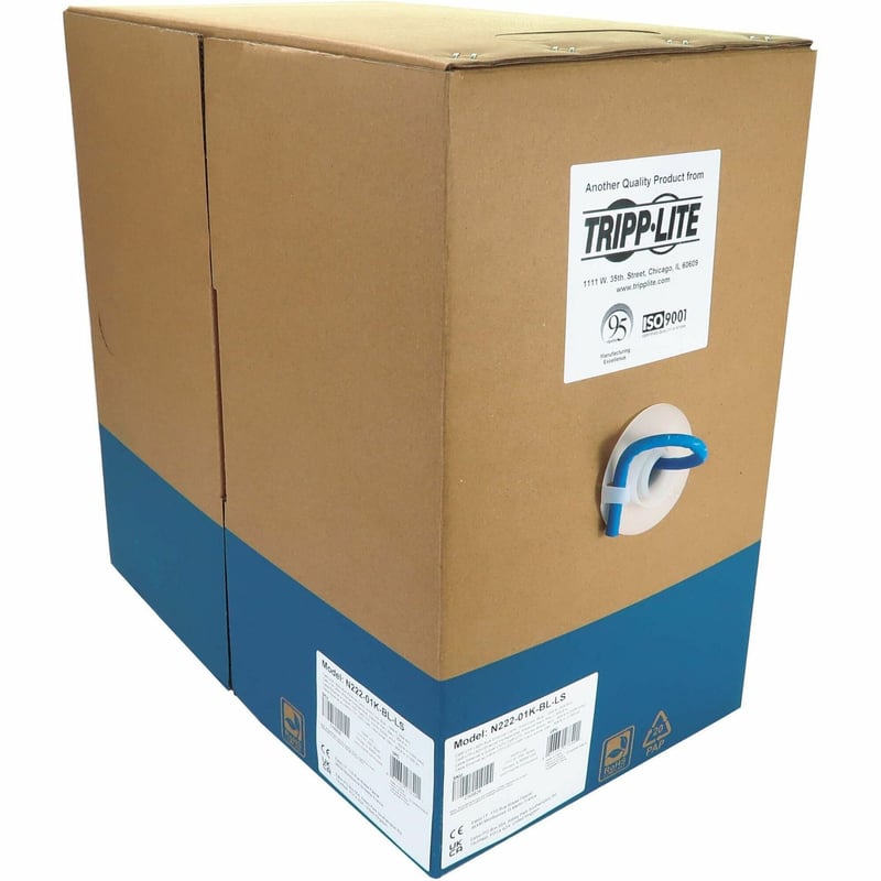 Eaton Tripp Lite Series Cat6 1G Solid Core UTP Bulk Ethernet Cable, LSZH, Blue, 1000 ft. (305 m) - Thumbnail 1