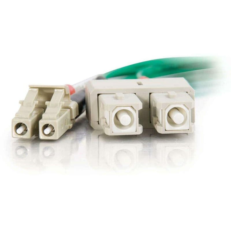 C2G-5m LC-SC 62.5/125 OM1 Duplex Multimode PVC Fiber Optic Cable - Green - Thumbnail 3