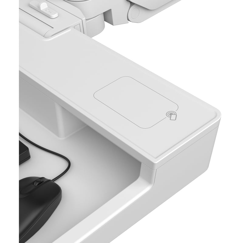 Ergotron CareFit Wall Mount for Keyboard, Monitor, Mount Extension, LCD Display - White - Thumbnail 4