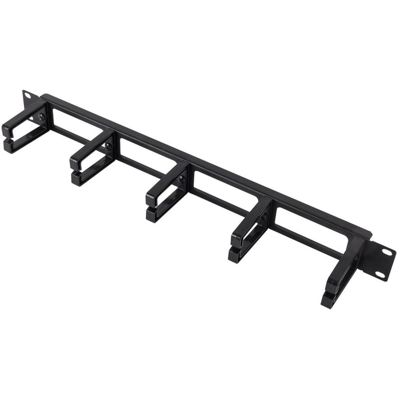 Rack Solutions 1U Horizontal Plastic D-Ring Pass Thru Cable Management Bar - Thumbnail 3