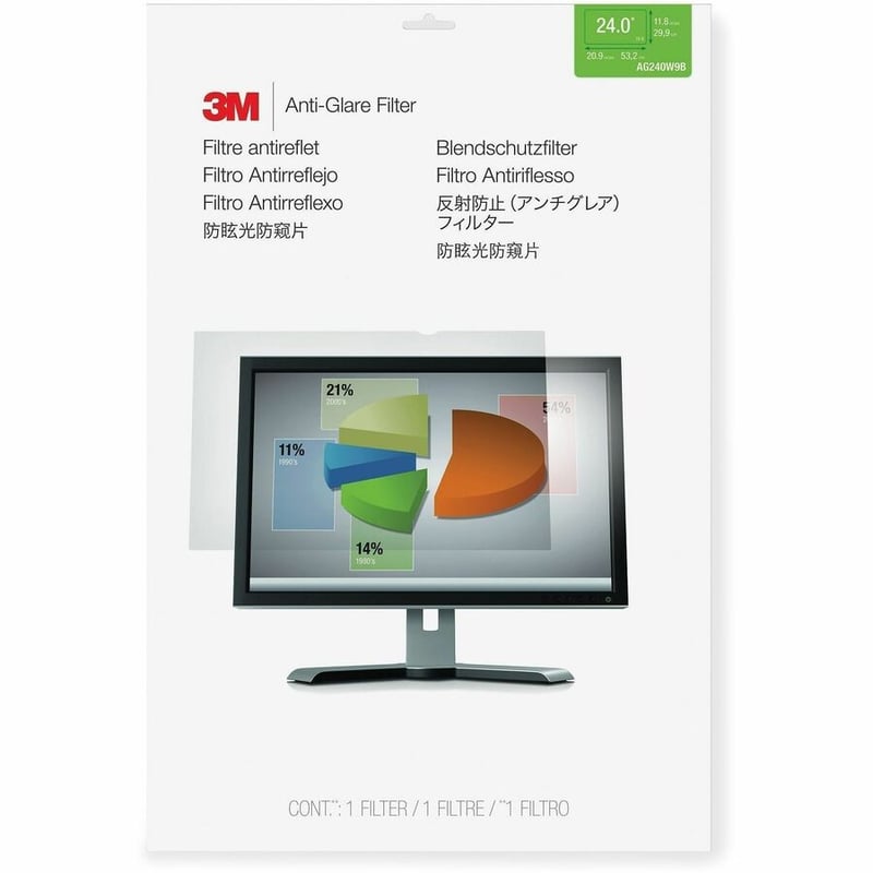 3M™ Anti-Glare Filter for 24in Monitor, 16:9, AG240W9B - Thumbnail 5