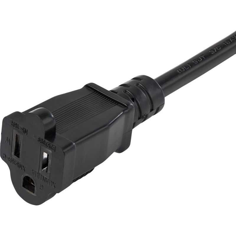 StarTech.com 3ft (1m) Piggyback Power Extension Cord, NEMA 5-15P to 2x NEMA 5-15R Cable, 16 AWG, 125V/15A, Outlet Saver Cord, UL Certified - Thumbnail 4