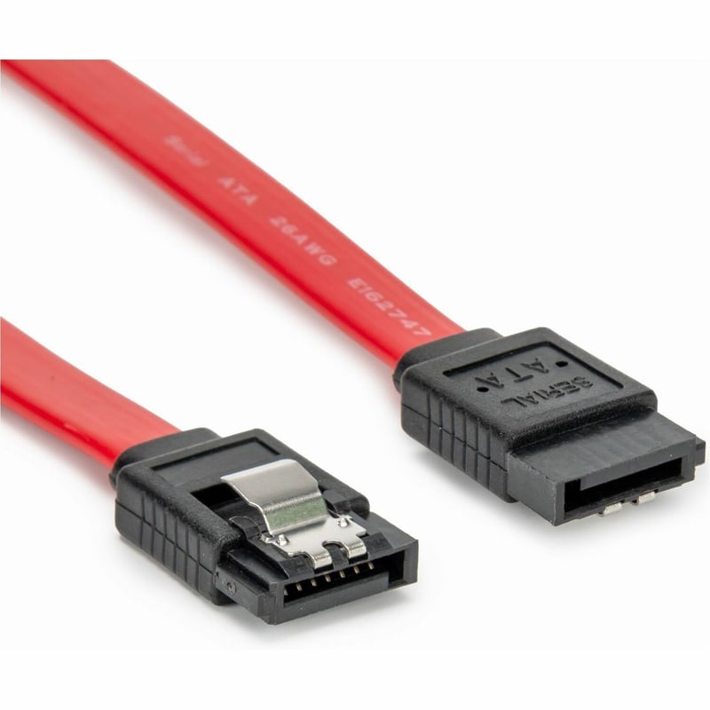 8IN LATCHING SATA CONNECTORS 7-PIN DATA RECEPTACLES - M/M - RED - Thumbnail 1