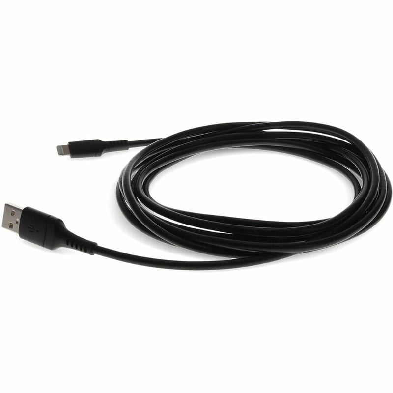 AddOn 3m (9.8ft) USB A 2.0 Male to Lightning Male Sync and Charge Black Cable - Thumbnail 2