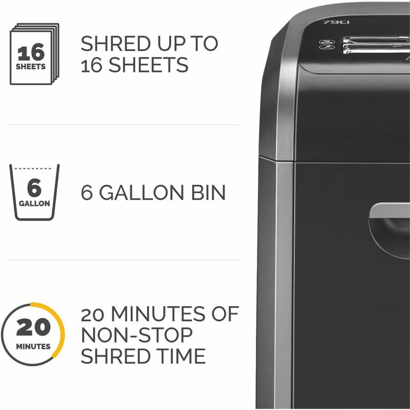Fellowes Powershred 79Ci 100% Jam Proof Cross-Cut Shredder - Thumbnail 5