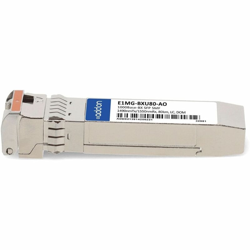 AddOn Brocade® (Formerly) E1MG-BXU80 Compatible TAA 1000Base-BX SFP Transceiver (SMF, 1490nmTx/1550nmRx, 80km, LC, DOM) - Thumbnail 2