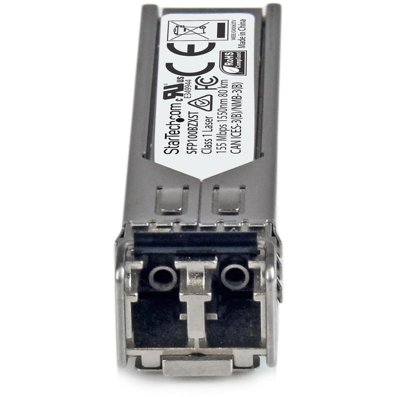 StarTech MSA Uncoded SFP Module - 100BASE-ZX - 100Mb Ethernet SFP 100MbE Single Mode Fiber (SMF) Optic Transceiver Module - 80km DDM - Thumbnail 3