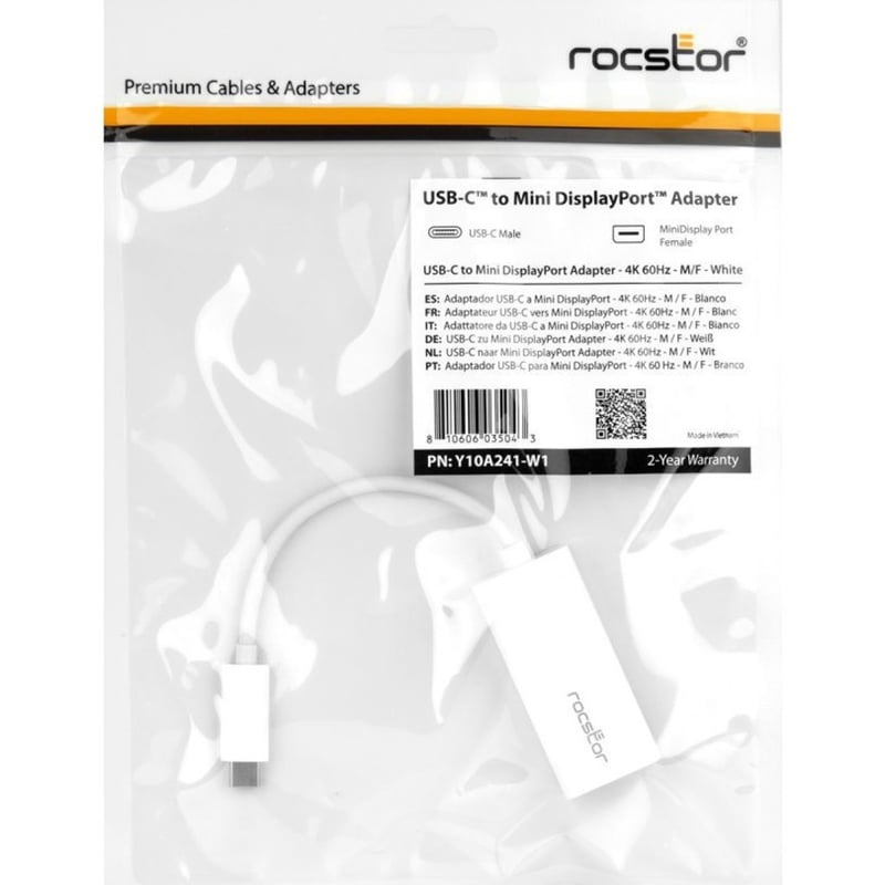 Rocstor USB C to Mini DisplayPort Adapter - USB C to mDP Adapter - 4K 60Hz - Thumbnail 5