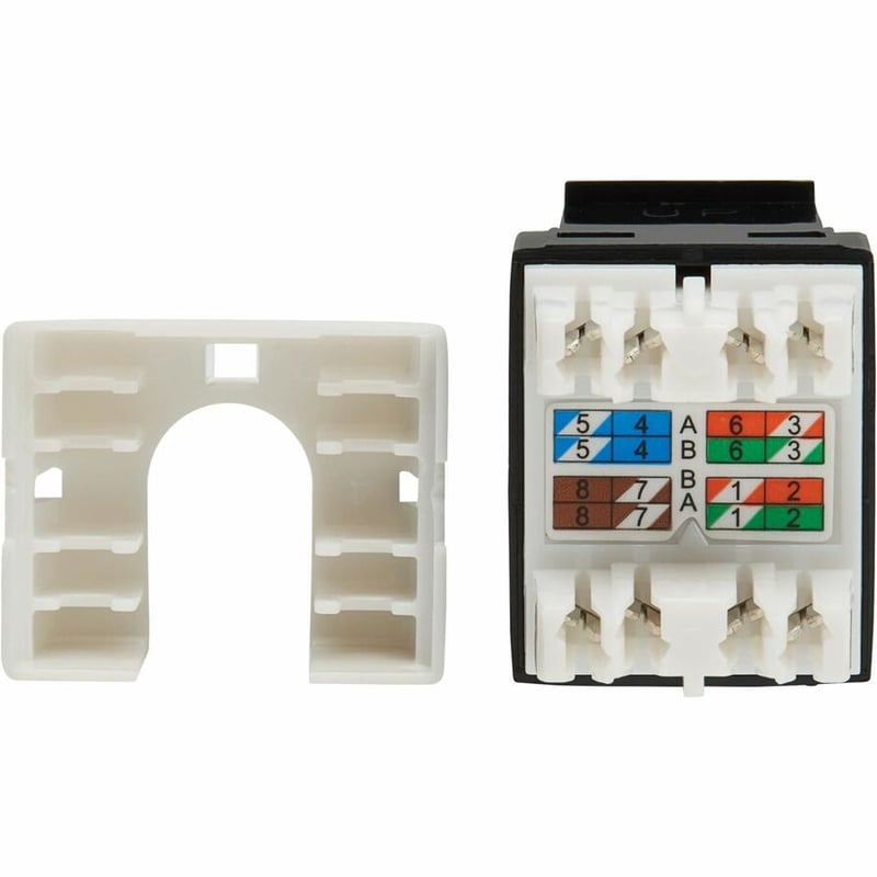 Eaton Tripp Lite Series Cat6a Keystone Jacks, 10 Pack - 4PPoE Compliant, 110/Krone, 568A/B, RJ45 Ethernet, Black, TAA - Thumbnail 4