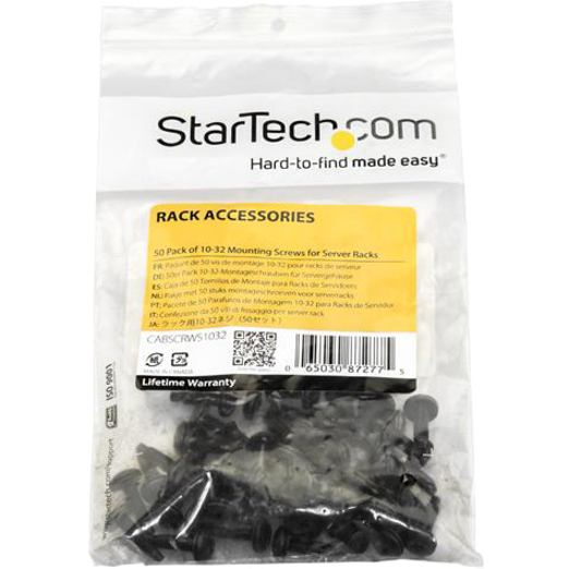 StarTech.com Server Rack Screws - 10-32 Screws - Rack Mount Screws - Network Rack Screws - 50 Pack - Thumbnail 2