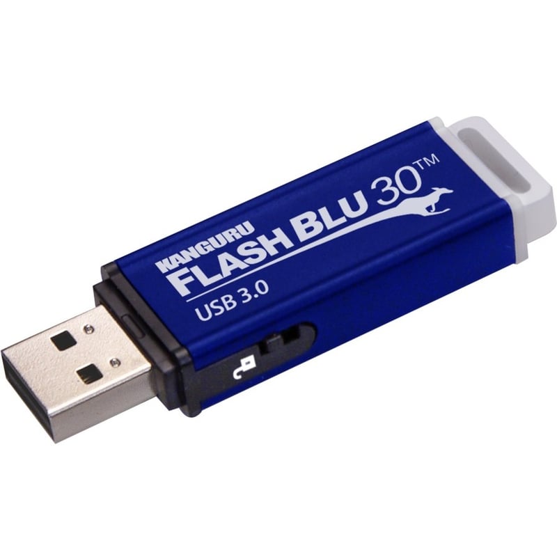 Kanguru FlashBlu30 with Physical Write Protect Switch SuperSpeed USB3.0 Flash Drive - Thumbnail 1