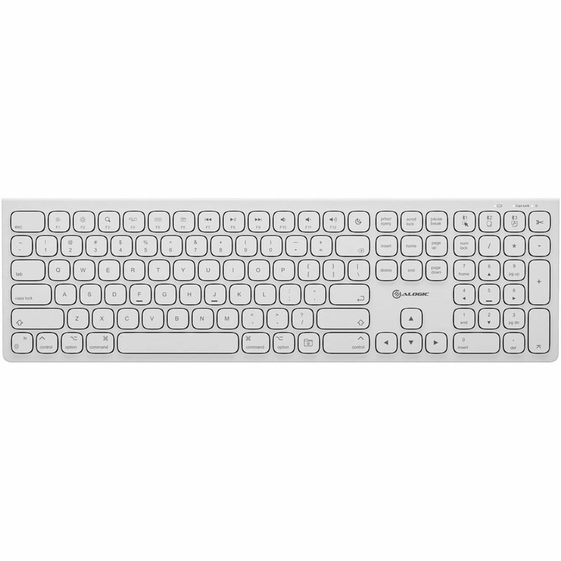 ECHELON USB-C RECHARGEABLE BLUETOOTH FULL SIZE KEYBOARD FOR MAC (WHITE), US - Thumbnail 1