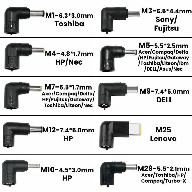90W UNIVERSAL LAPTOP CHARGER WITH 10 INTERCHANGEABLE LAPTOP TIPS - Thumbnail 5