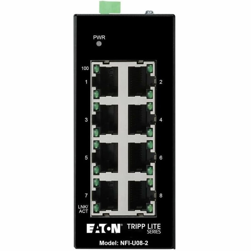 Tripp Lite by Eaton 8-Port Unmanaged Industrial Ethernet Switch 10/100 Mbps Ruggedized -40 to 75C DIN Mount - TAA Compliant - Thumbnail 3