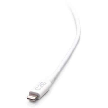 C2G 6ft USB-C Male to Lightning Male Sync and Charging Cable - White - Thumbnail 2