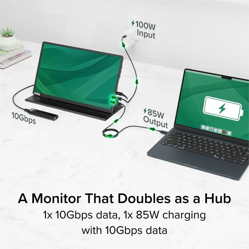 PLUGABLE USB-C PORTABLE DISPLAY 15.6 DISPLAY WITH FOLDING COVER - Thumbnail 5