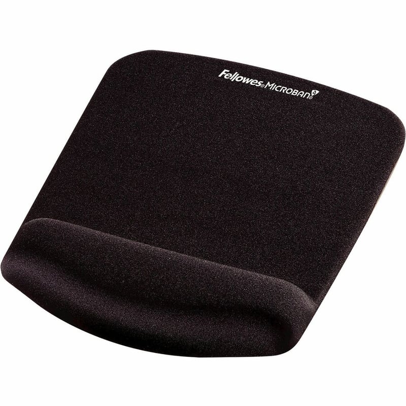 Fellowes PlushTouch Mouse Pad Wrist Rest with Microban - Black - Thumbnail 2