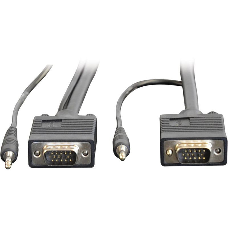 Eaton Tripp Lite Series VGA High-Resolution RGB Coaxial Cable with Audio (HD15 and 3.5mm M/M), 25 ft. (7.62 m) - Thumbnail 3