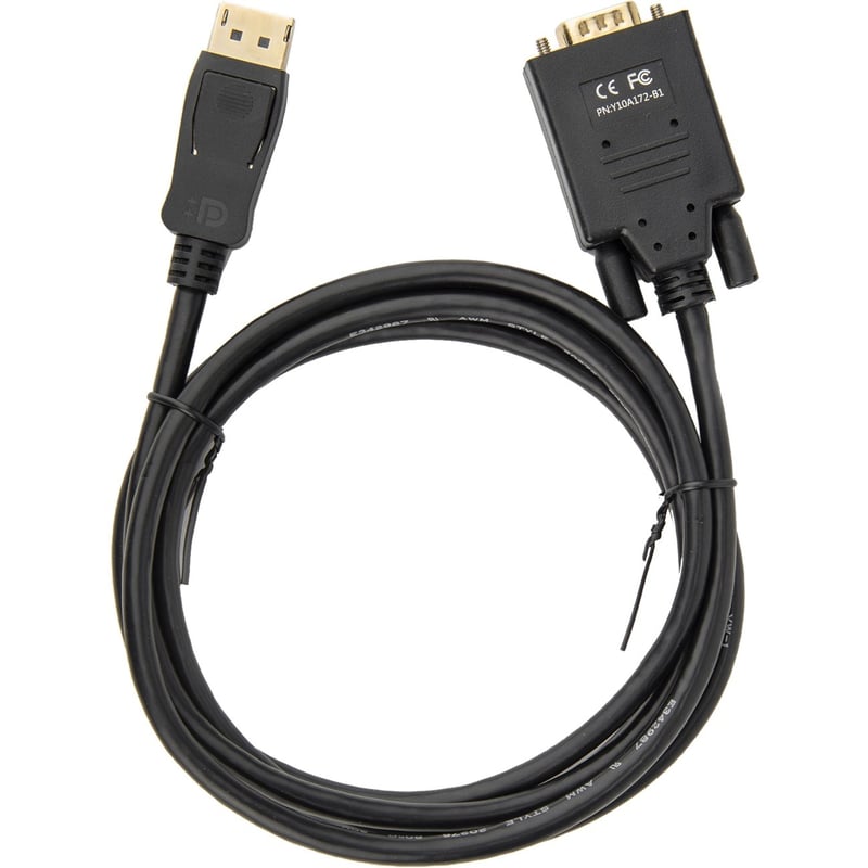 Rocstor Premium 6 ft DisplayPort to VGA Cable M/M- DisplayPort to VGA Supporting 1920x1200 1080p at 60Hz - DP/VGA cable for Notebook, Computers, Projector, TV, Video Device - 6 ft (1.83m) - 1 Retial Pack - Gold Platted - 1 x Displ - Thumbnail 1