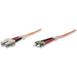 Intellinet Network Solutions Fiber Optic Patch Cable, ST/SC, OM1, 62.5/125, Multimode, Duplex, Orange, 10 ft (3 m) - Thumbnail 1